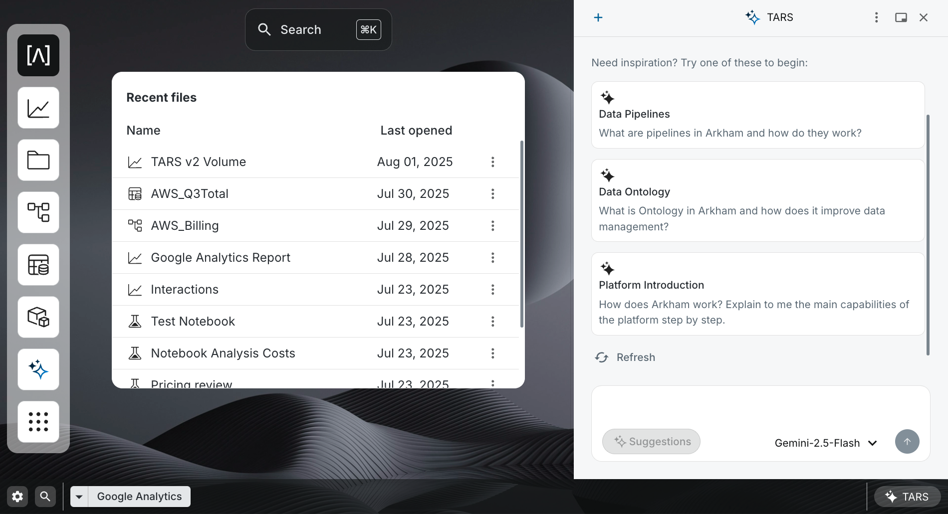 Data Platform Home UI