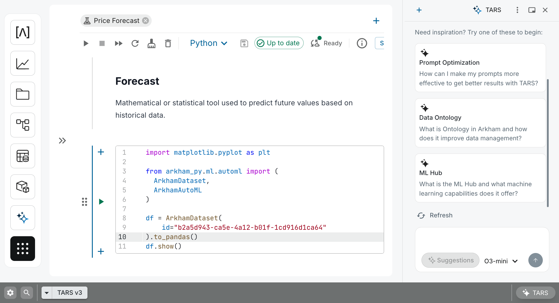 ML Hub Notebook UI
