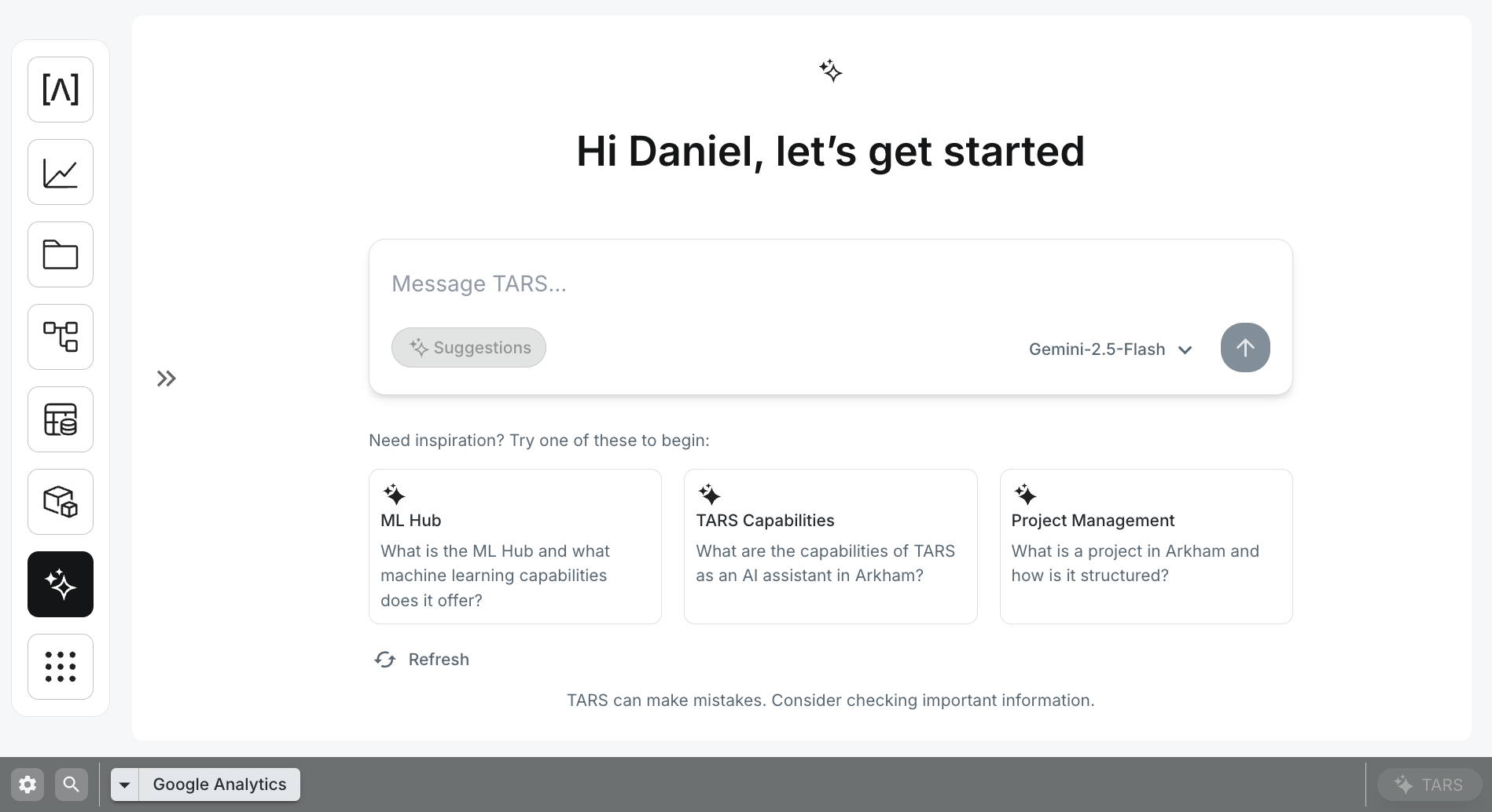 TARS App UI